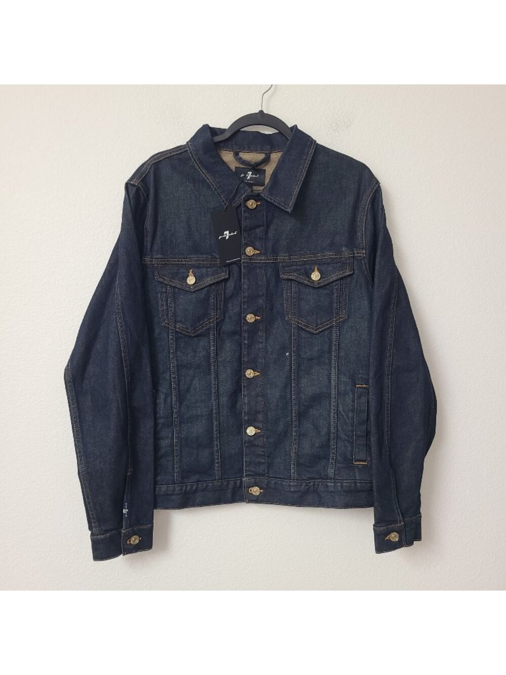 7 For All Mankind Japanese Fabric Walk The Truck Denim Jacket 7T924C08 Size XL - Picture 1 of 4